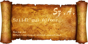 Szilágyi Alfonz névjegykártya